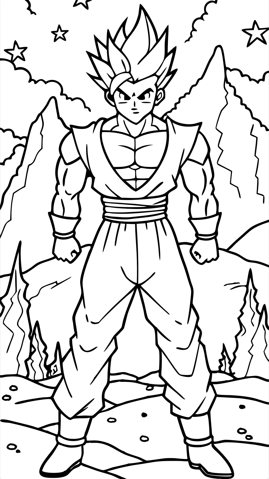 coloriage dbz gohan